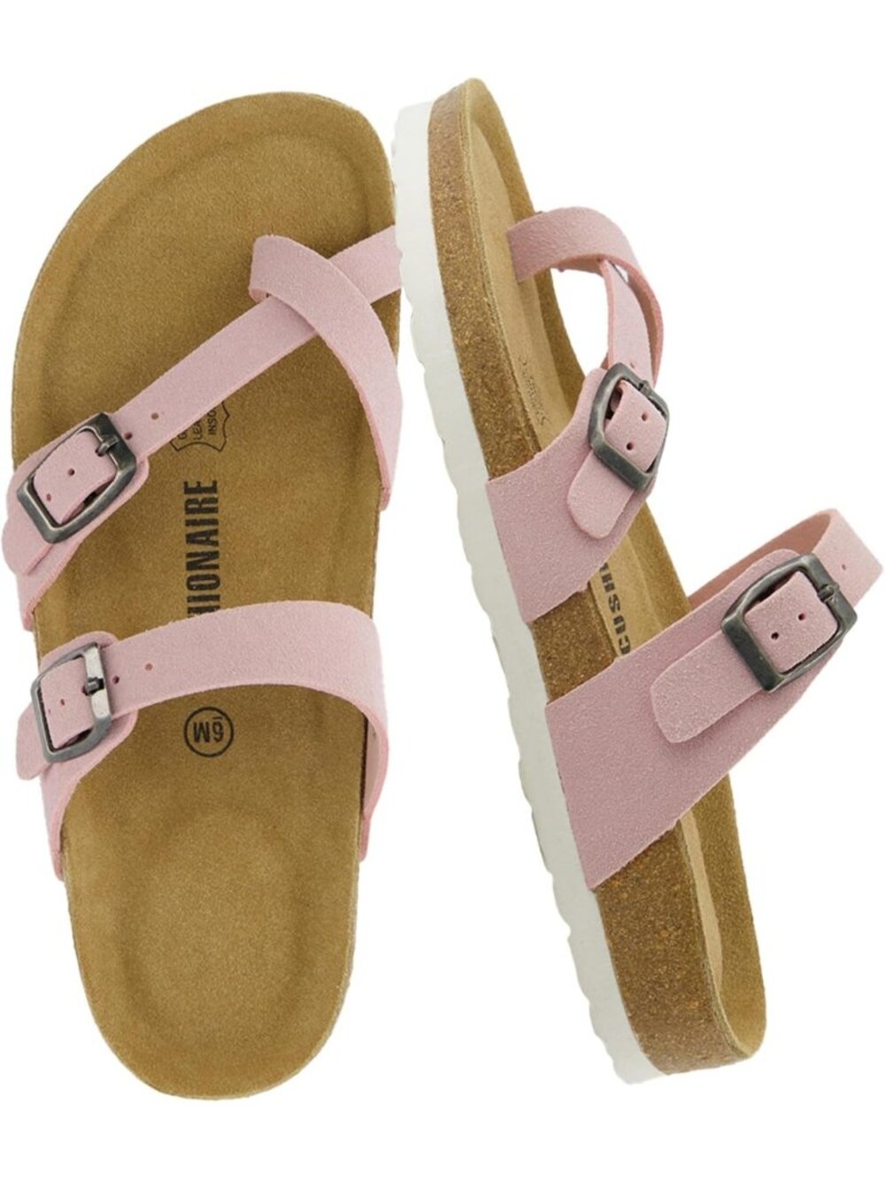Comfortable Women's Cork Footbed Sandals with Crossover Straps - Stylish